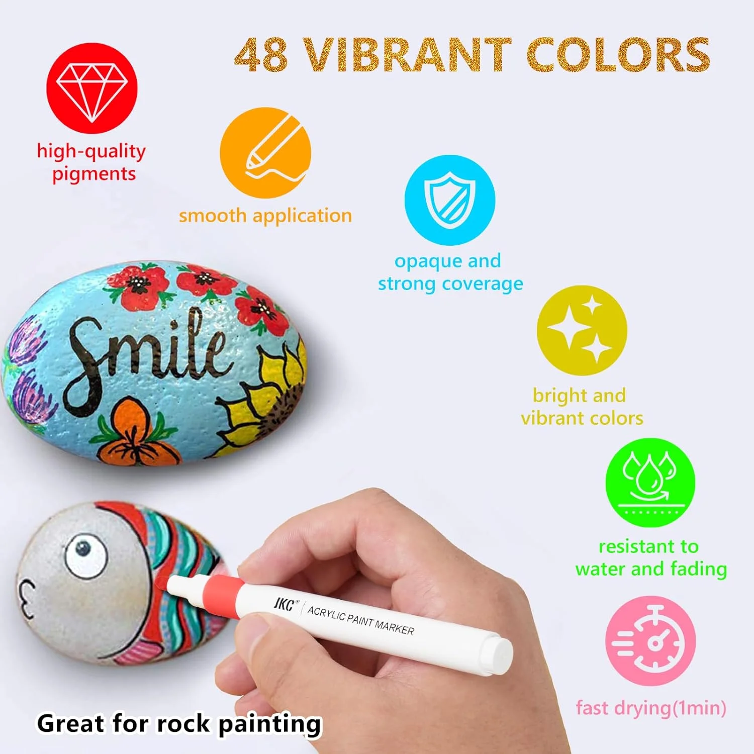 48-Color Acrylic Paint Markers Set - Image 3